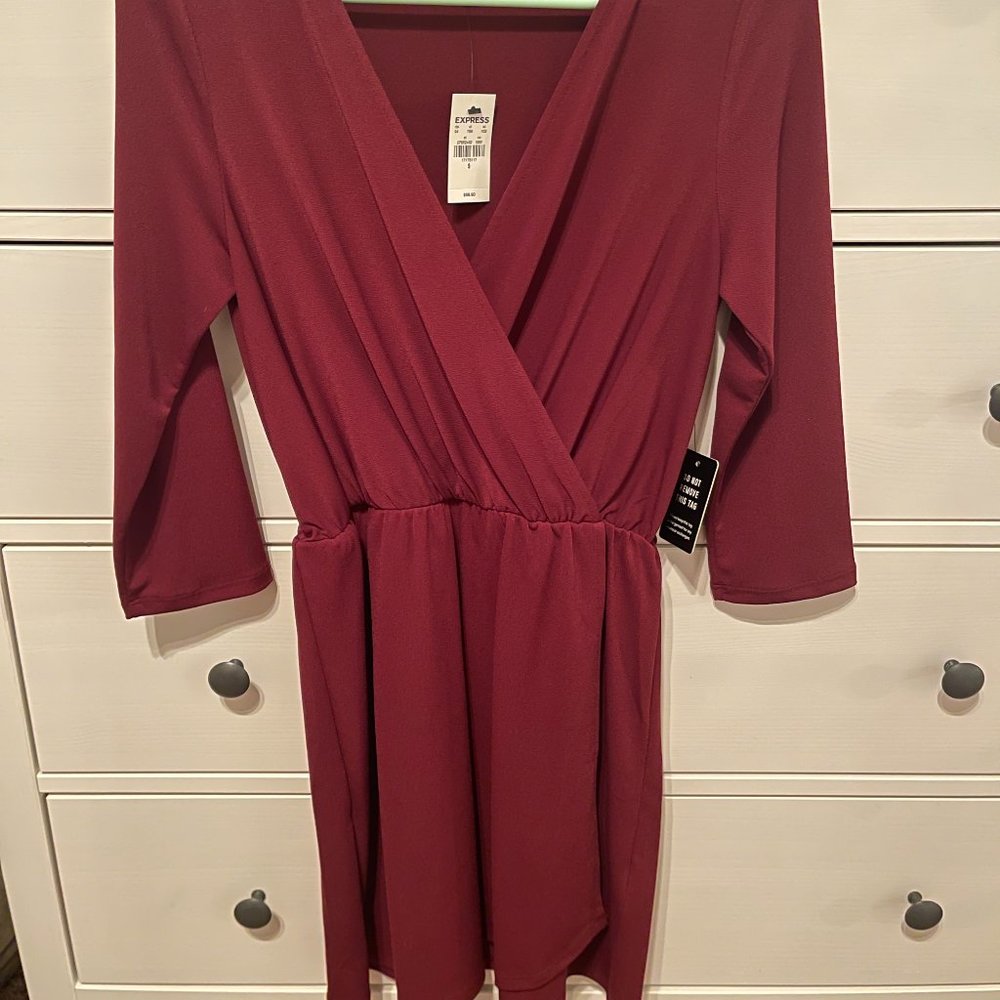 Burgundy chiffon Express dress